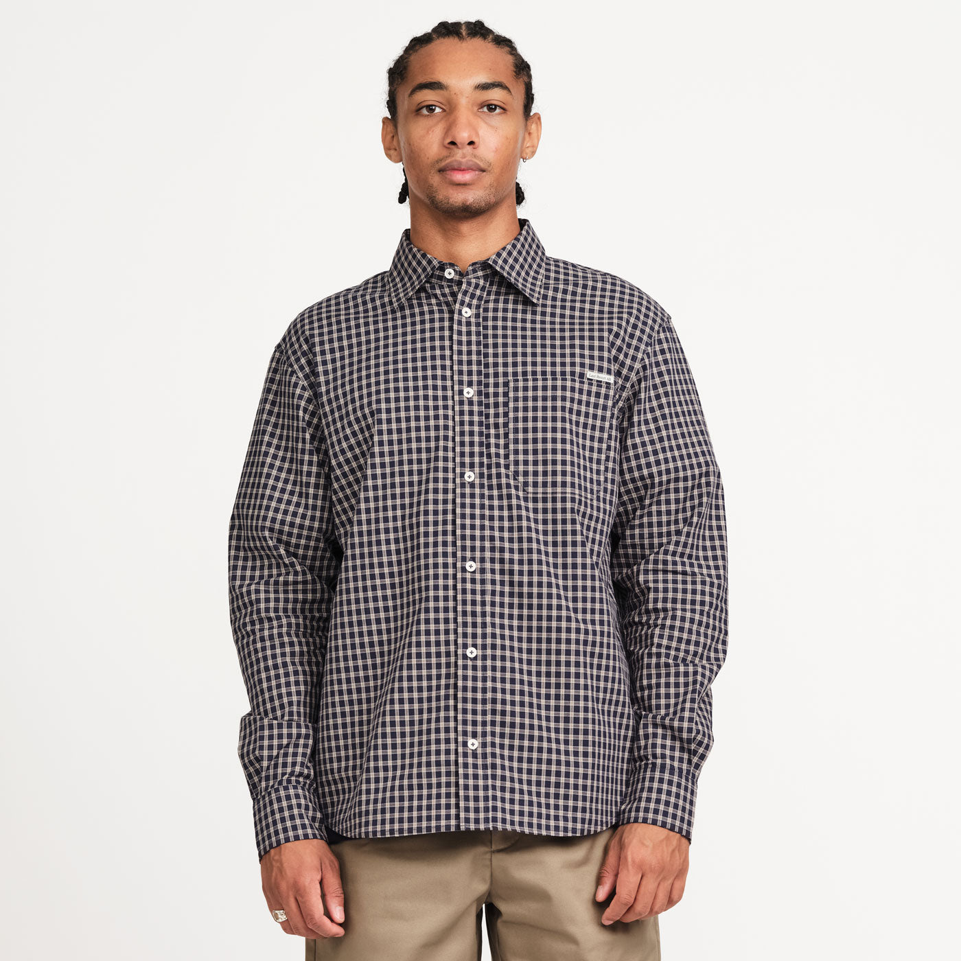 Last Resort AB - OG LS Shirt "Navy/Grey Check"