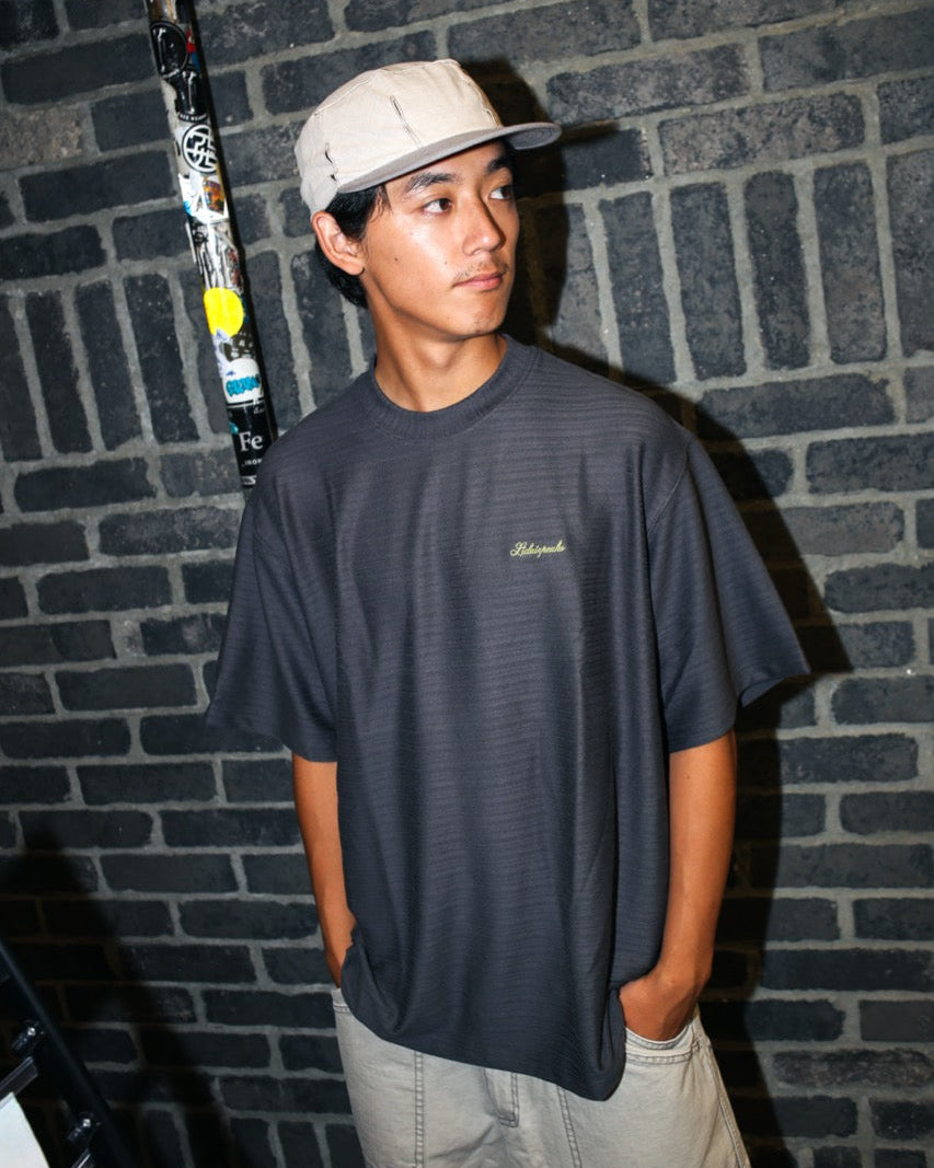 Lidairpeaks - Striped Emboss T-shirts "Charcoal"