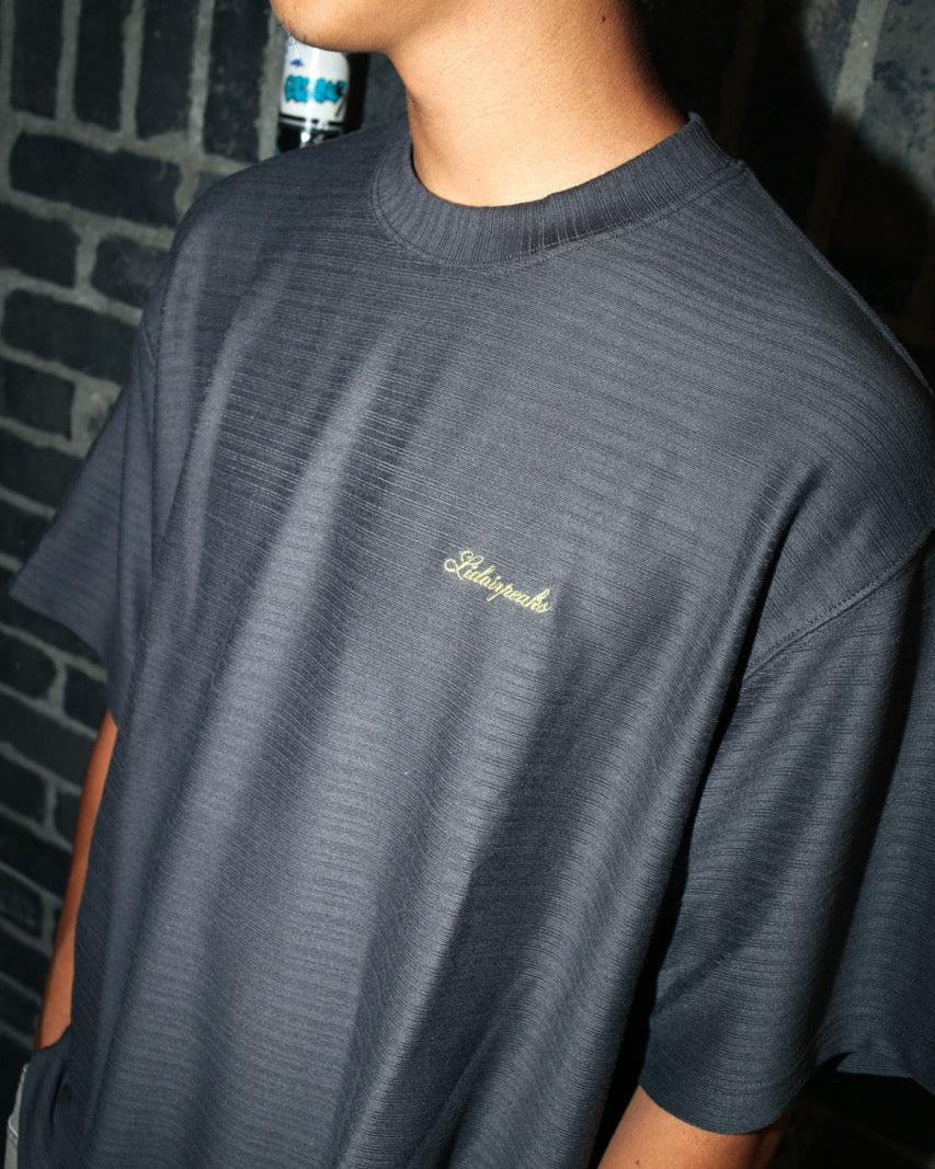Lidairpeaks - Striped Emboss T-shirts "Charcoal"