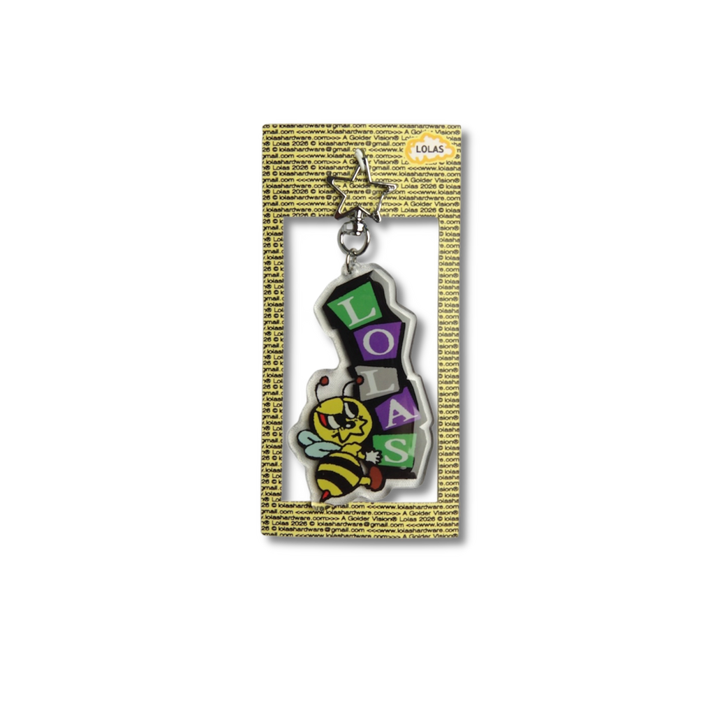 LOLA'S HARDWARE - BEE STAR RESIN KEYCHAIN"Yellow/Green/Purple"