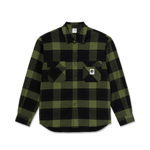 POLAR - Mike LS Shirt Flannel "Black / Army Green"