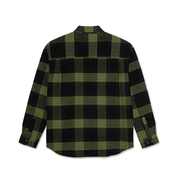 POLAR - Mike LS Shirt Flannel "Black / Army Green"
