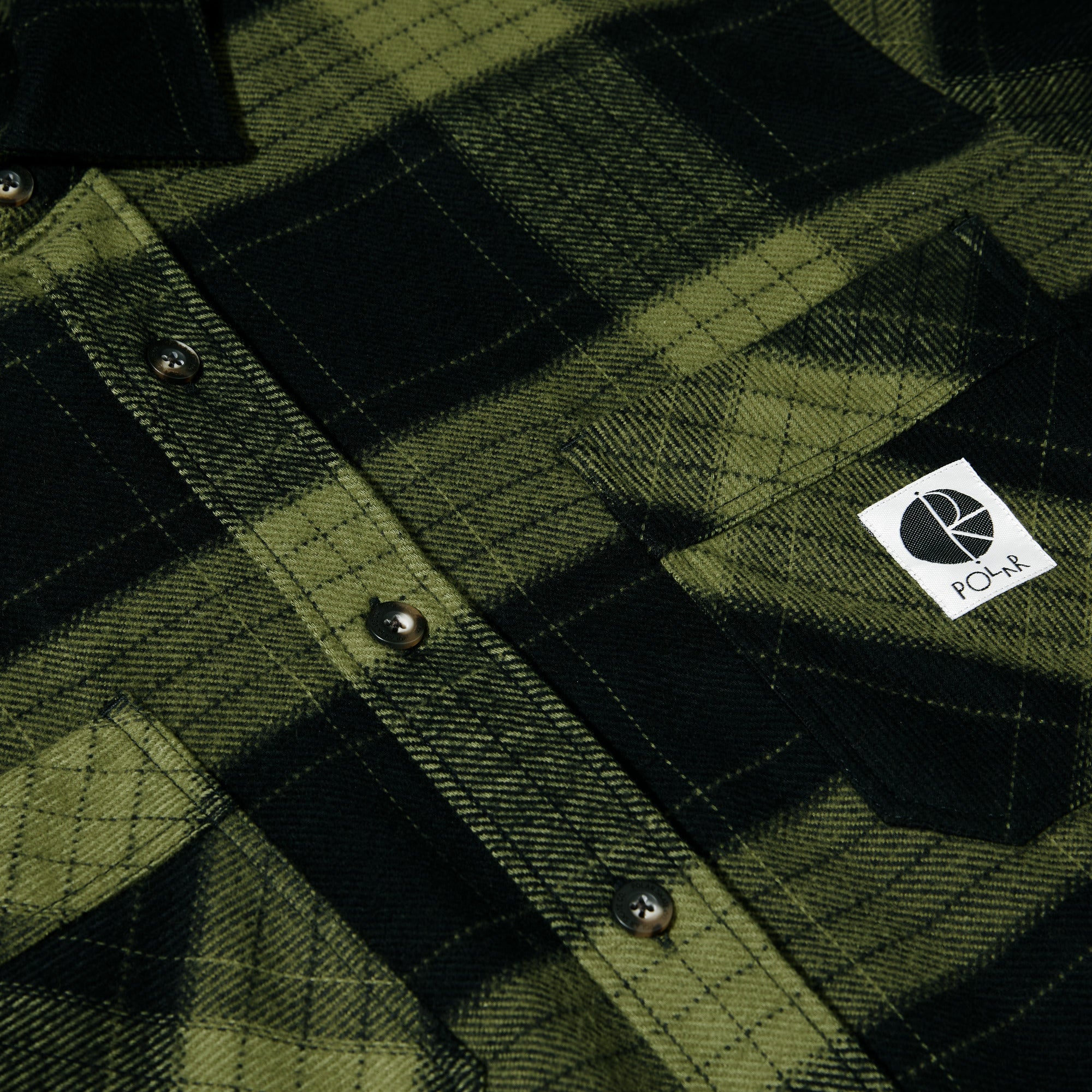POLAR - Mike LS Shirt Flannel "Black / Army Green"