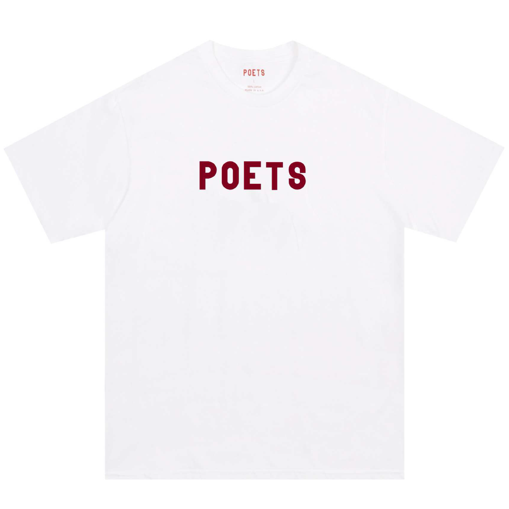 POETS - OG POETS FLOCKED T SHIRT "WHITE/BURGANDY"