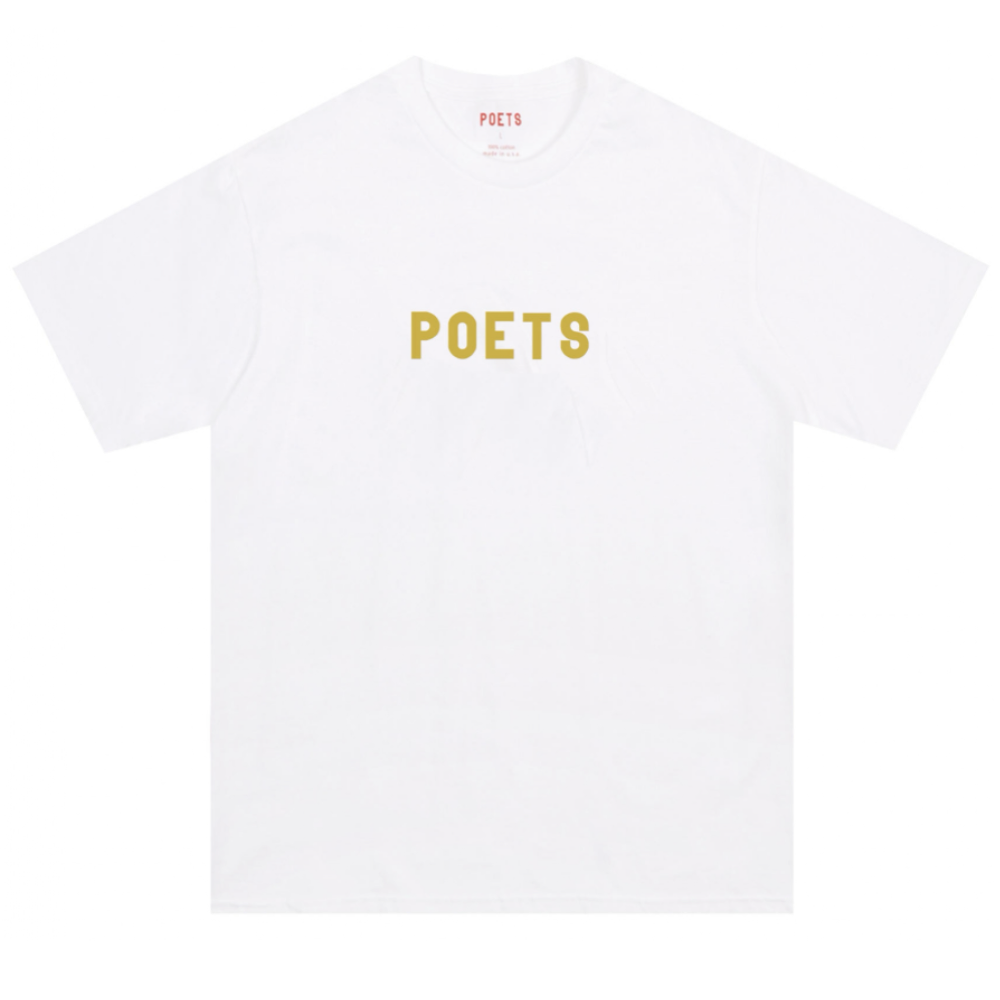 POETS - OG POETS FLOCKED TEE "WHITE / GOLD"