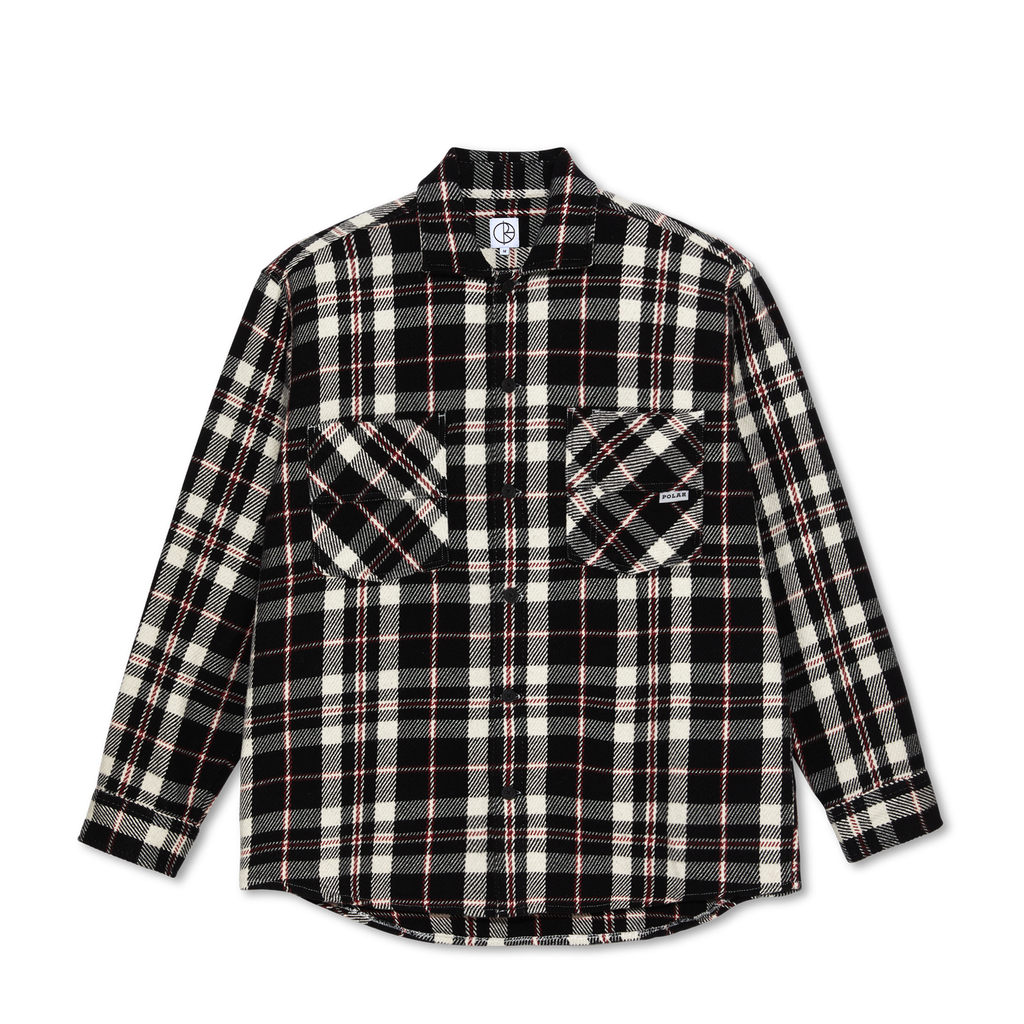 POLAR - Big Boy Overshirt Flannel "Black / Cloud White / Red"