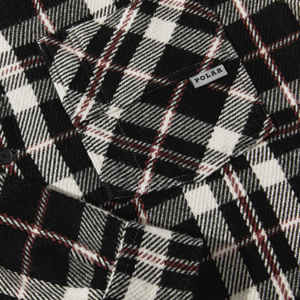 POLAR - Big Boy Overshirt Flannel "Black / Cloud White / Red"