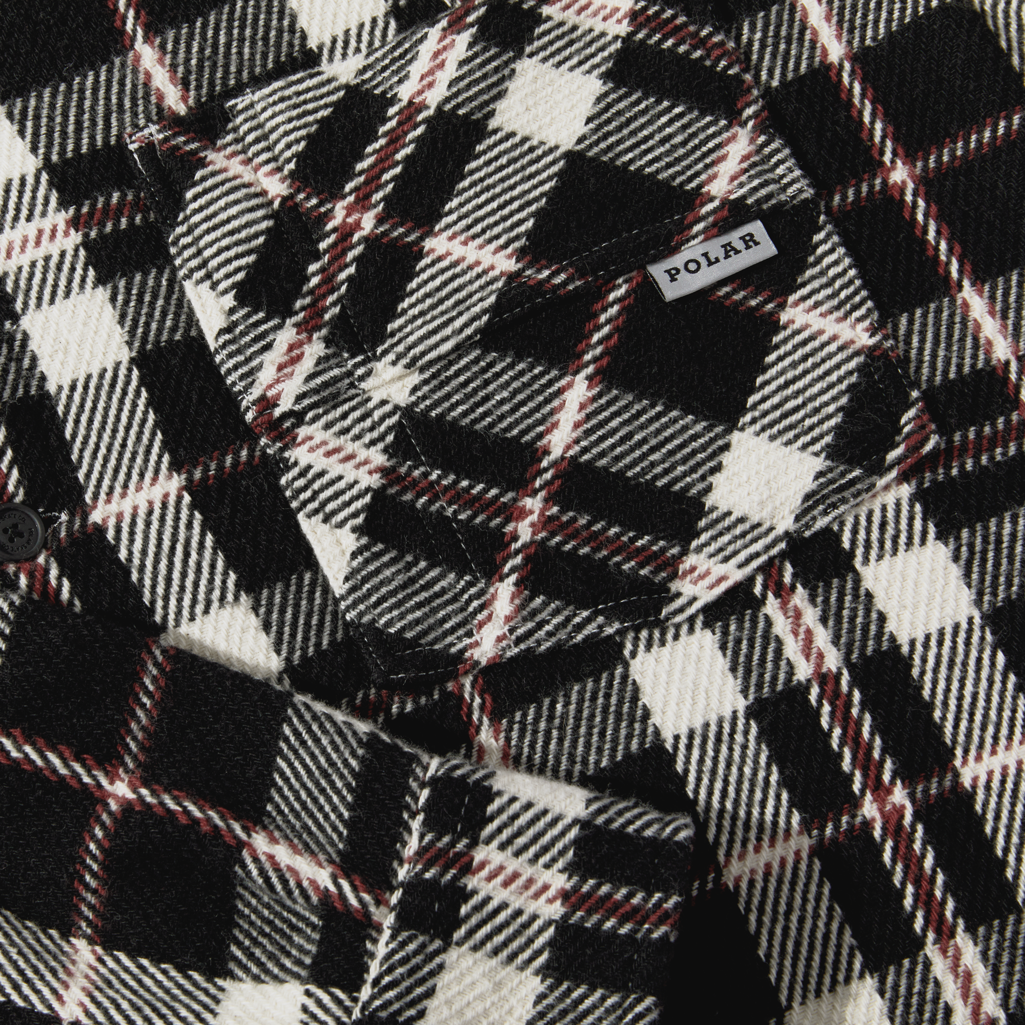 POLAR - Big Boy Overshirt Flannel "Black / Cloud White / Red"