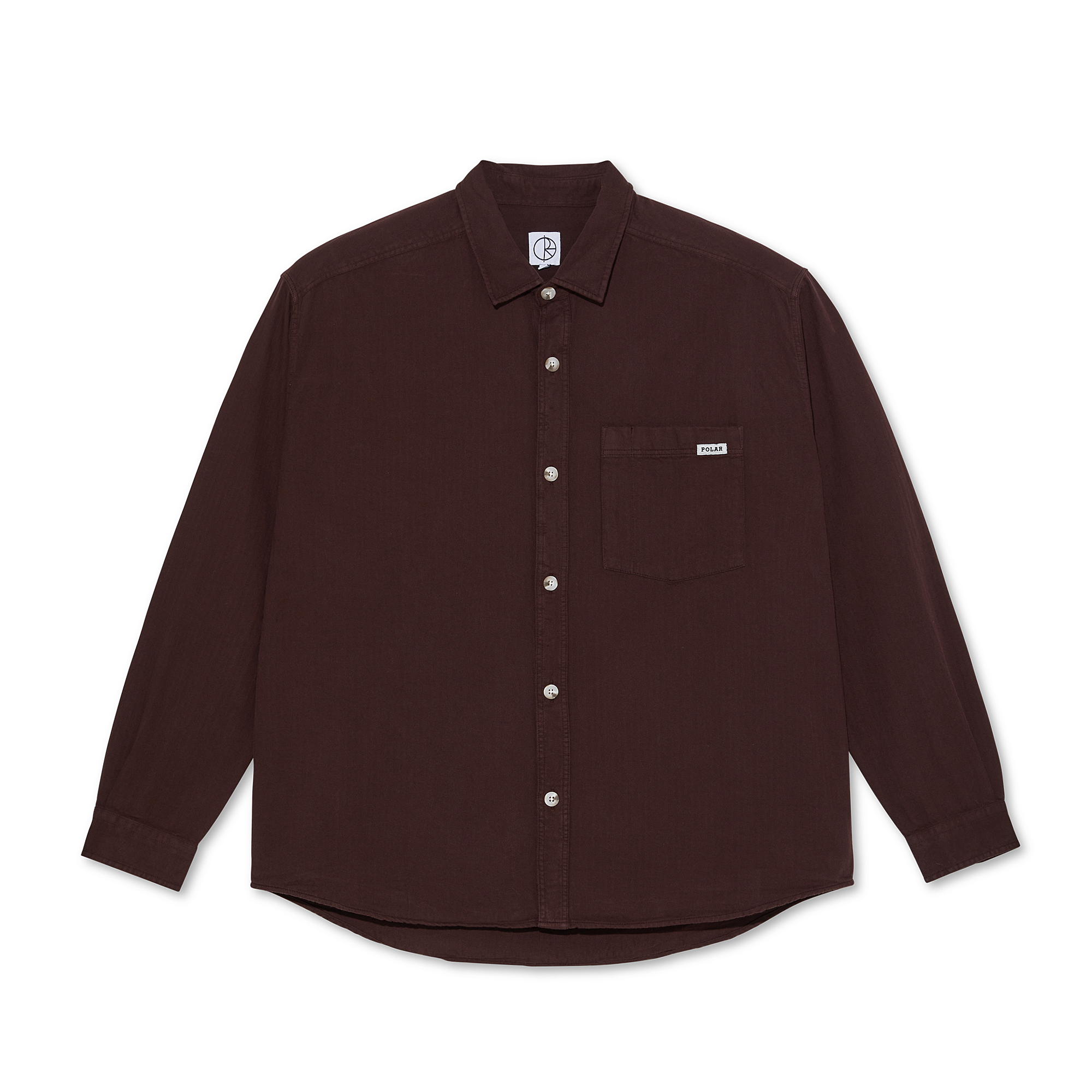 POLAR - Mitchell Herringbone LS Shirt "Wine"
