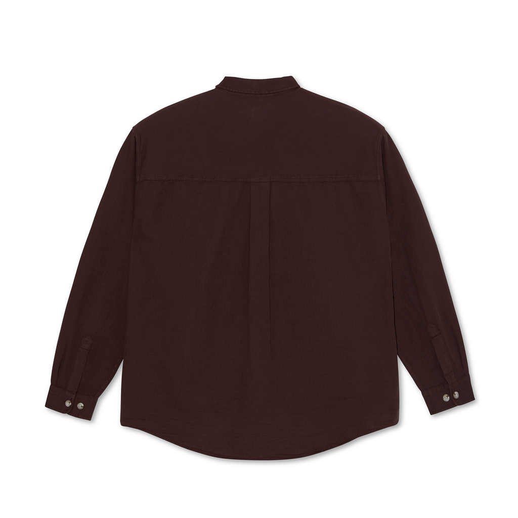 POLAR - Mitchell Herringbone LS Shirt "Wine"