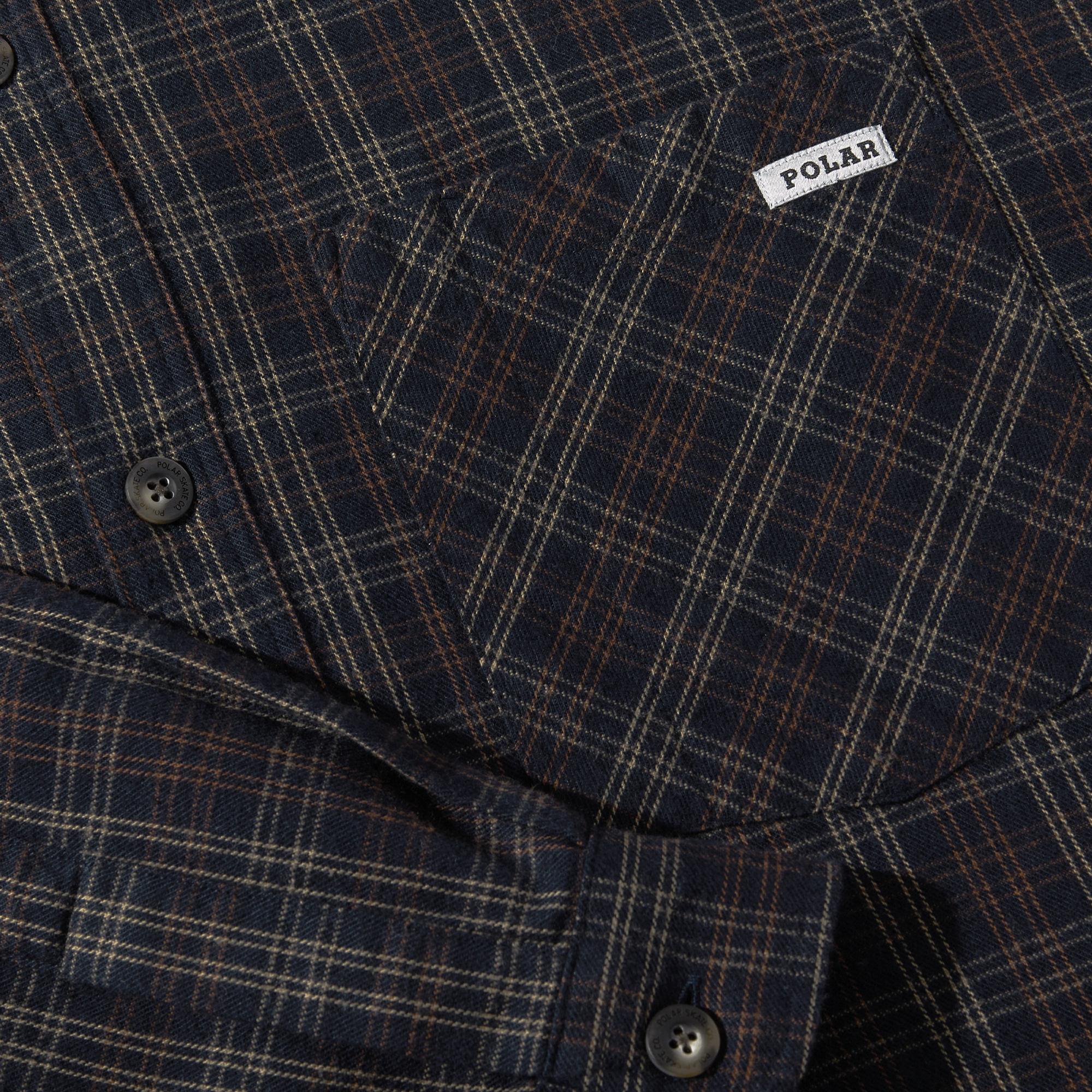 POLAR - Mitchell LS Shirt Flannel "Navy / Brown"