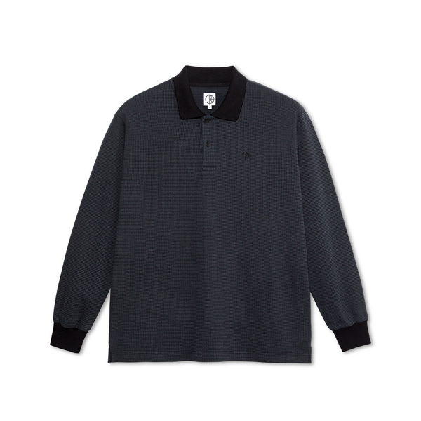 POLAR - Polo LS Shirt Houndstooth "Black / Grey"