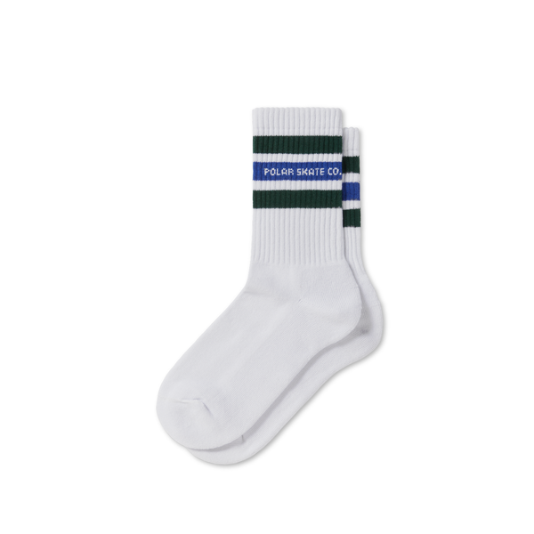 POLAR - Fat Stripe Socks "White / Green / Blue"