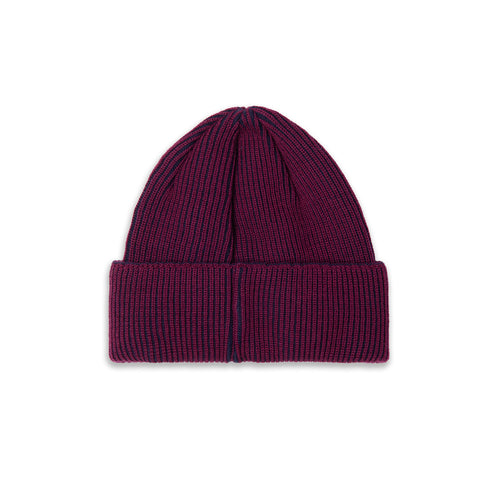POLAR - Lines Merino Beanie "Wine/Navy"