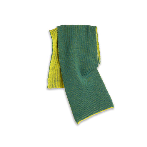 POLAR - Lines Merino Scarf  "Chartreuse/Olive"