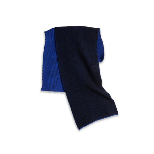 POLAR - Lines Merino Scarf  "Egyptian Blue/Black"