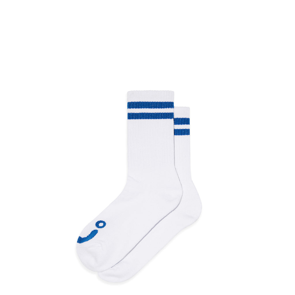 POLAR - Rib Socks | Happy Sad "White/Blue"
