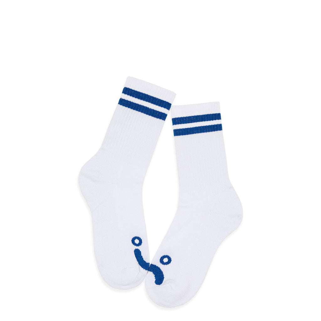 POLAR - Rib Socks | Happy Sad "White/Blue"