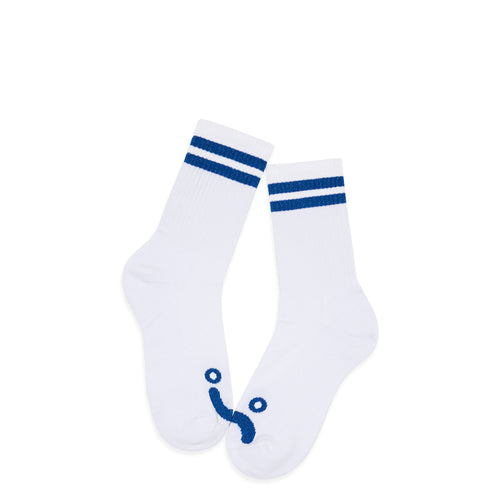 POLAR - Rib Socks | Happy Sad "White/Blue"