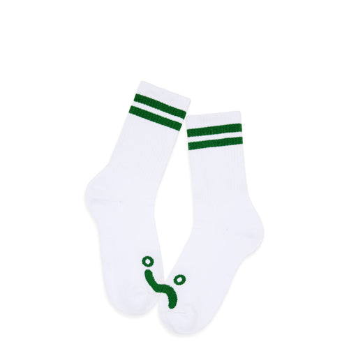 POLAR - Rib Socks | Happy Sad "White/Green"