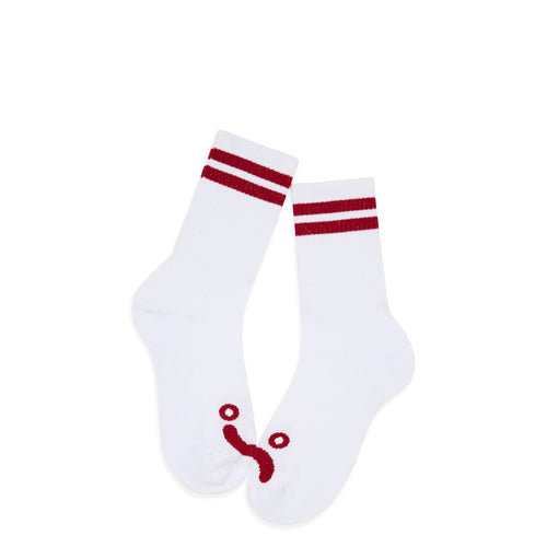 POLAR - Rib Socks | Happy Sad "White/Red"