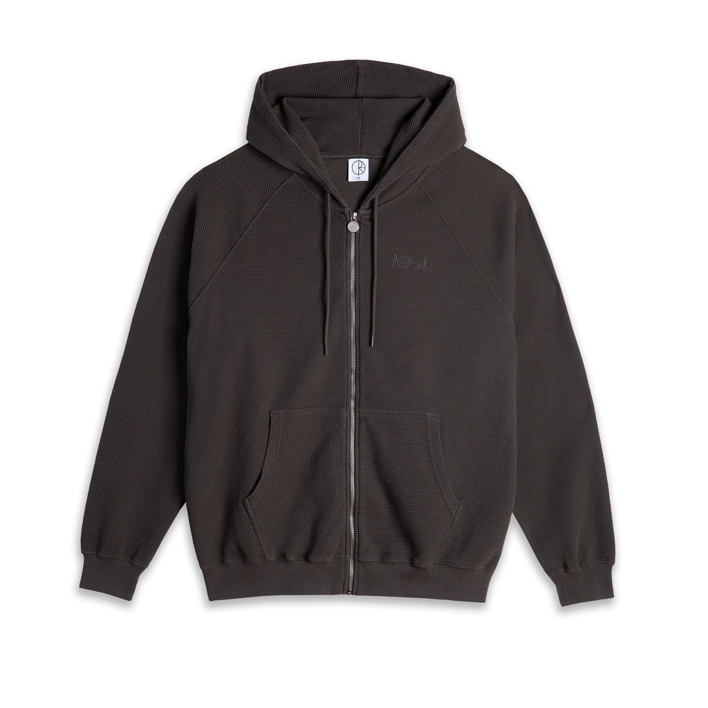 POLAR - Waffle Zip Hoodie "Dirty Black"