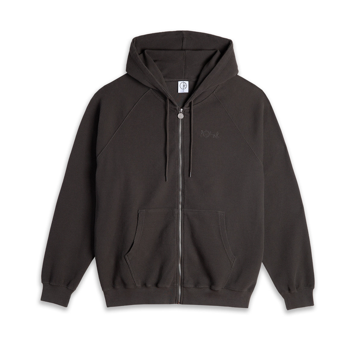 POLAR - Waffle Zip Hoodie "Dirty Black"