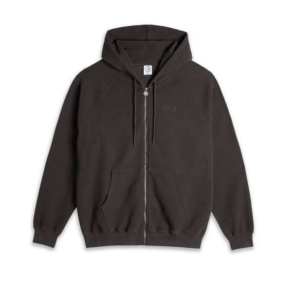 POLAR - Waffle Zip Hoodie "Dirty Black"