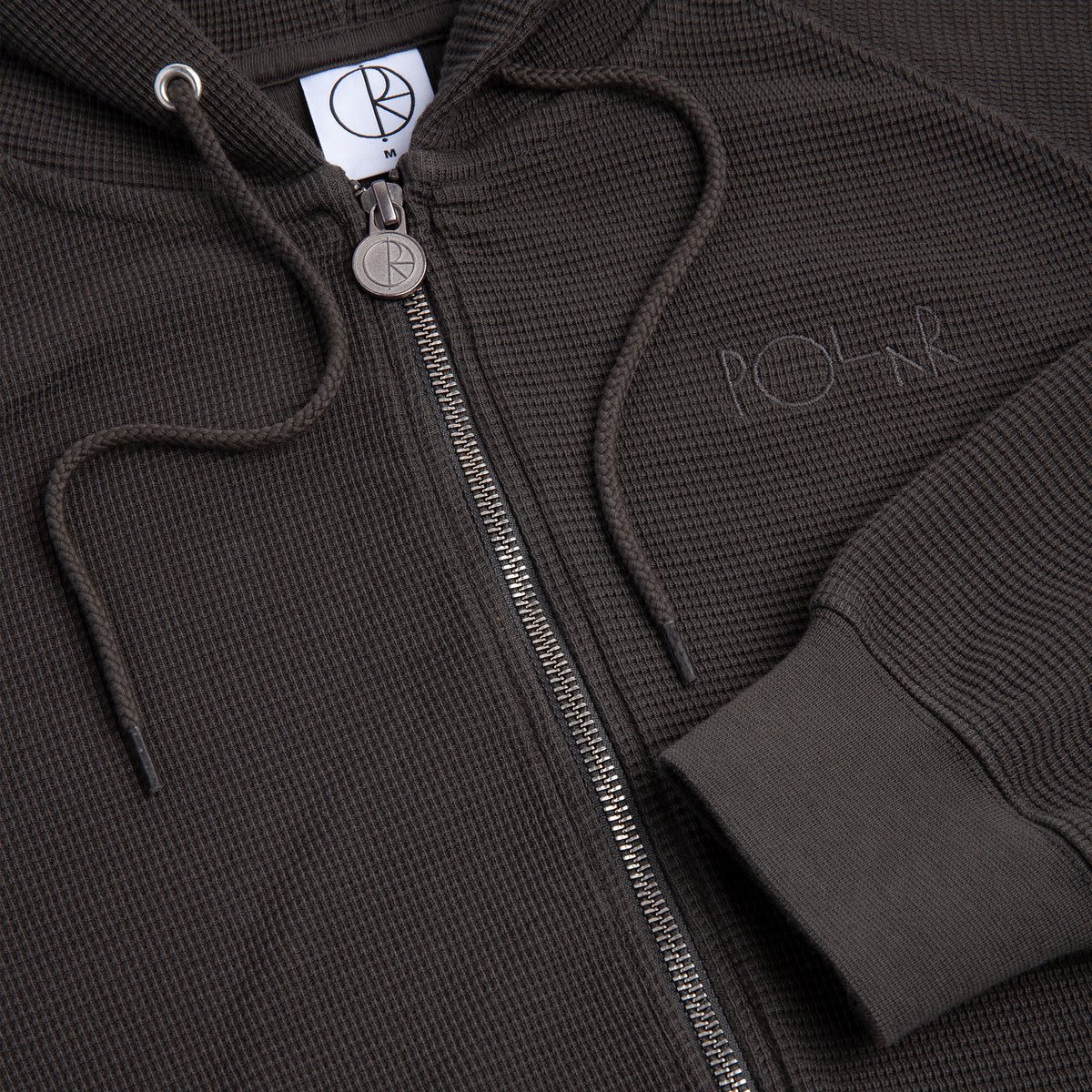 POLAR - Waffle Zip Hoodie "Dirty Black"