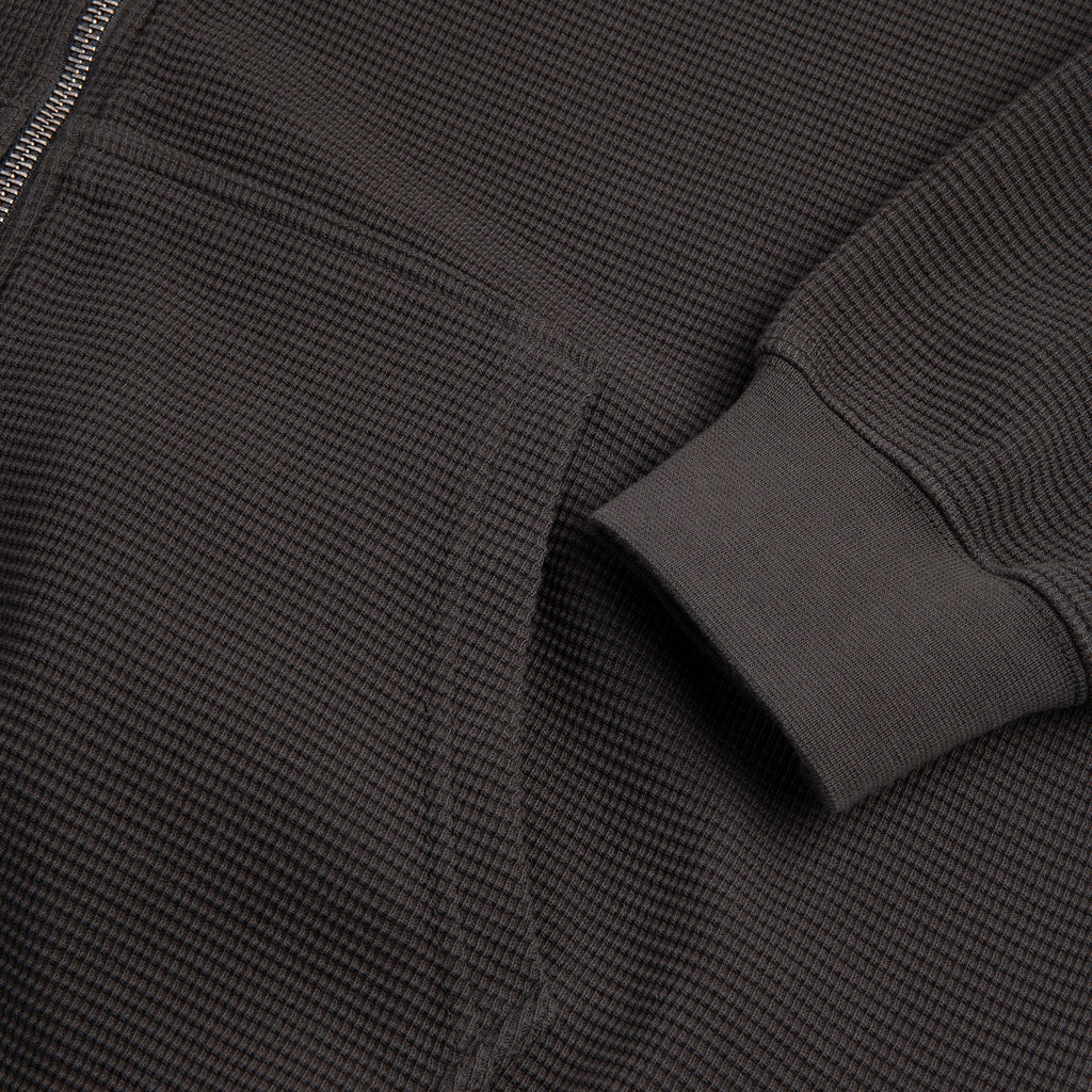 POLAR - Waffle Zip Hoodie "Dirty Black"