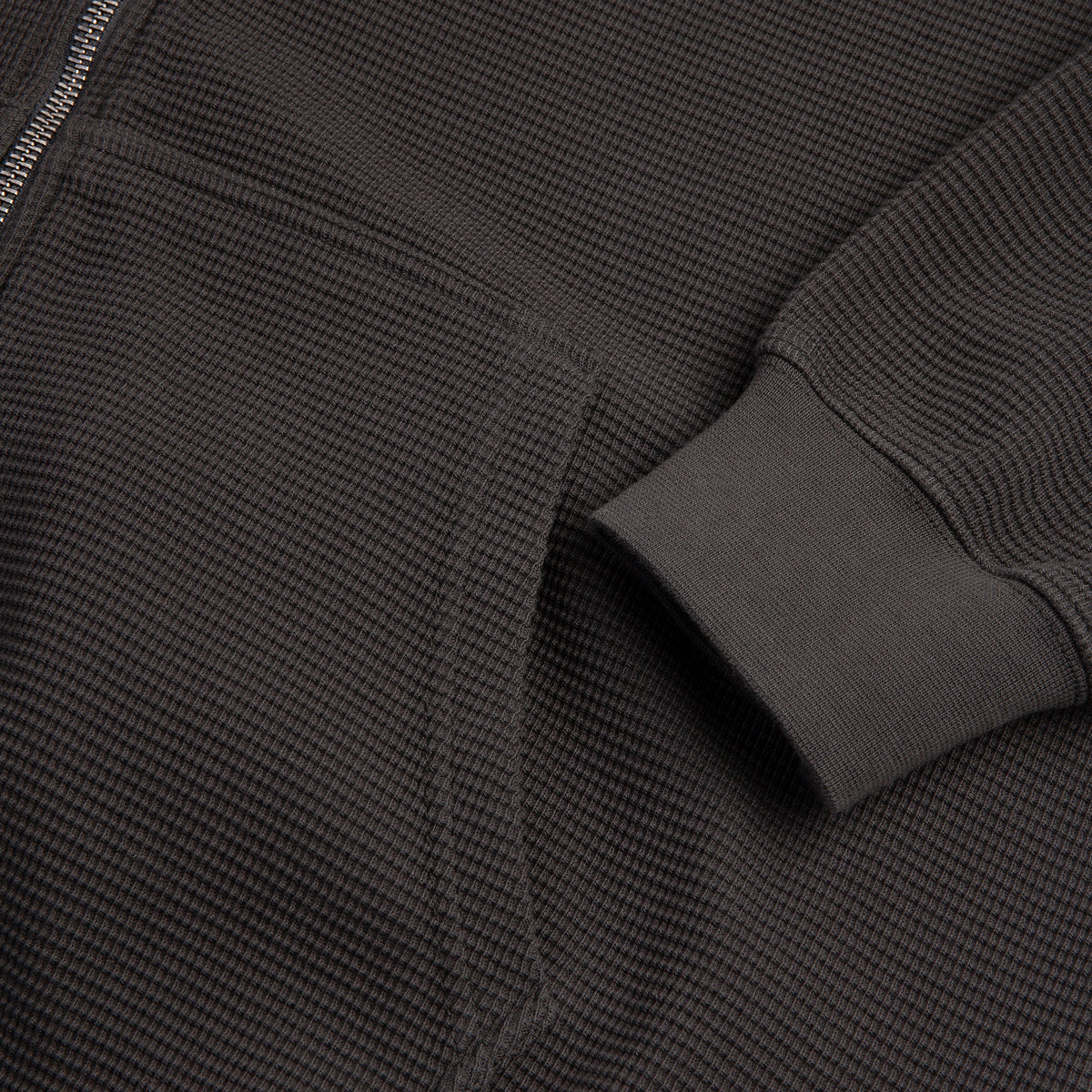 POLAR - Waffle Zip Hoodie "Dirty Black"