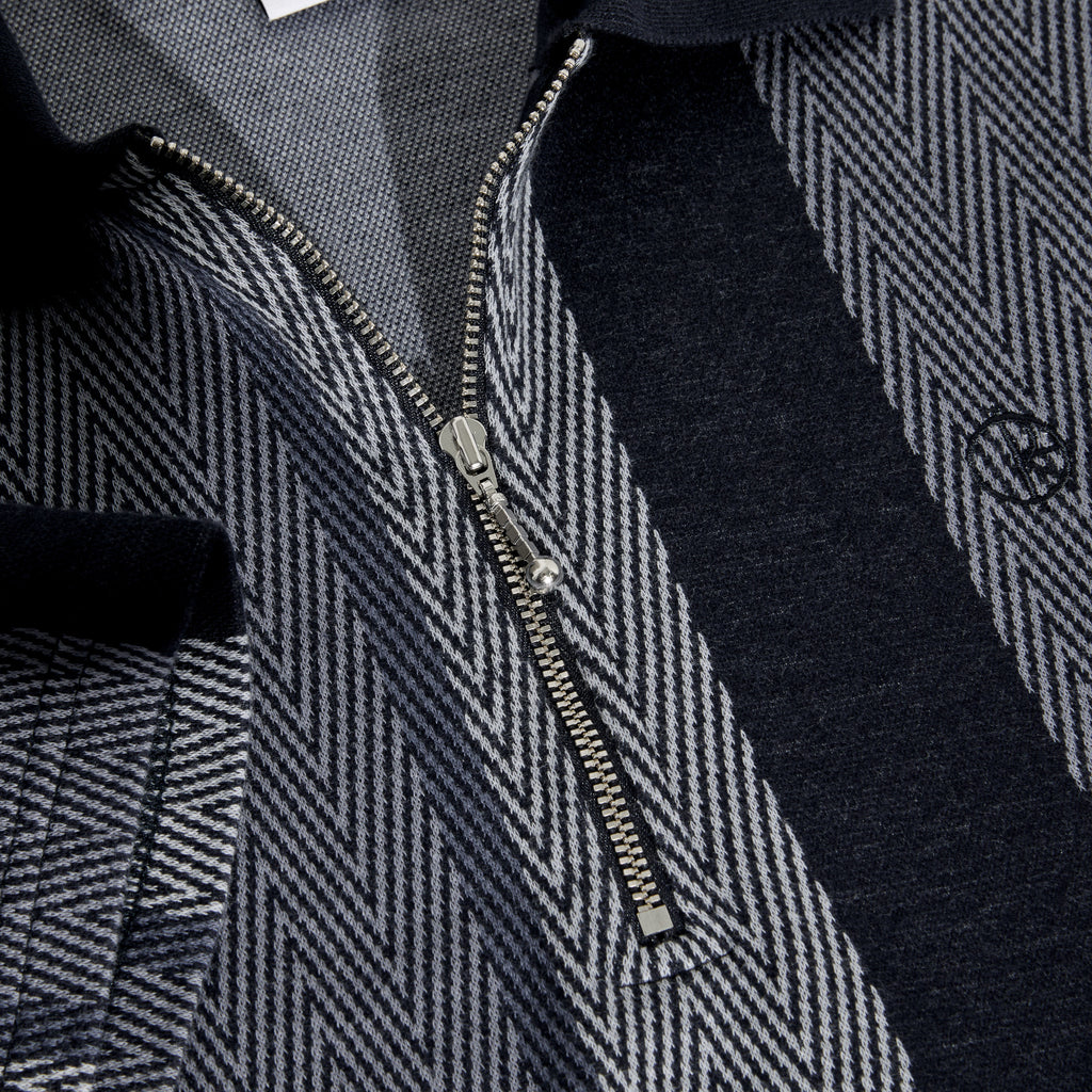 POLAR - Jacques Polo Shirt | Herringbone "Blue"