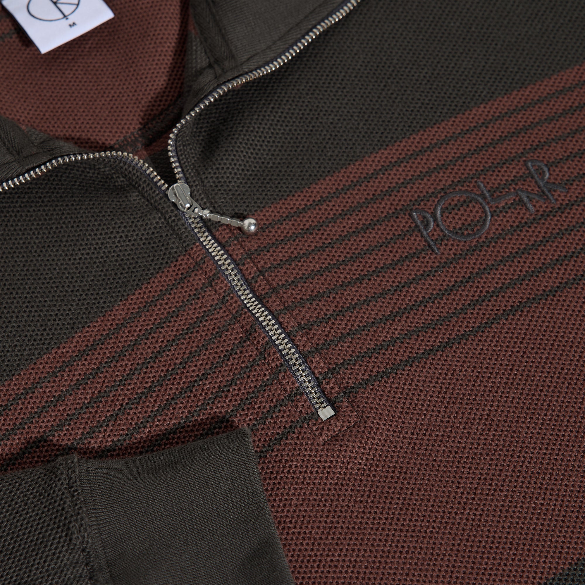 POLAR - Half Zip LS Shirt | Pique "Dirty Black/Brownstone"