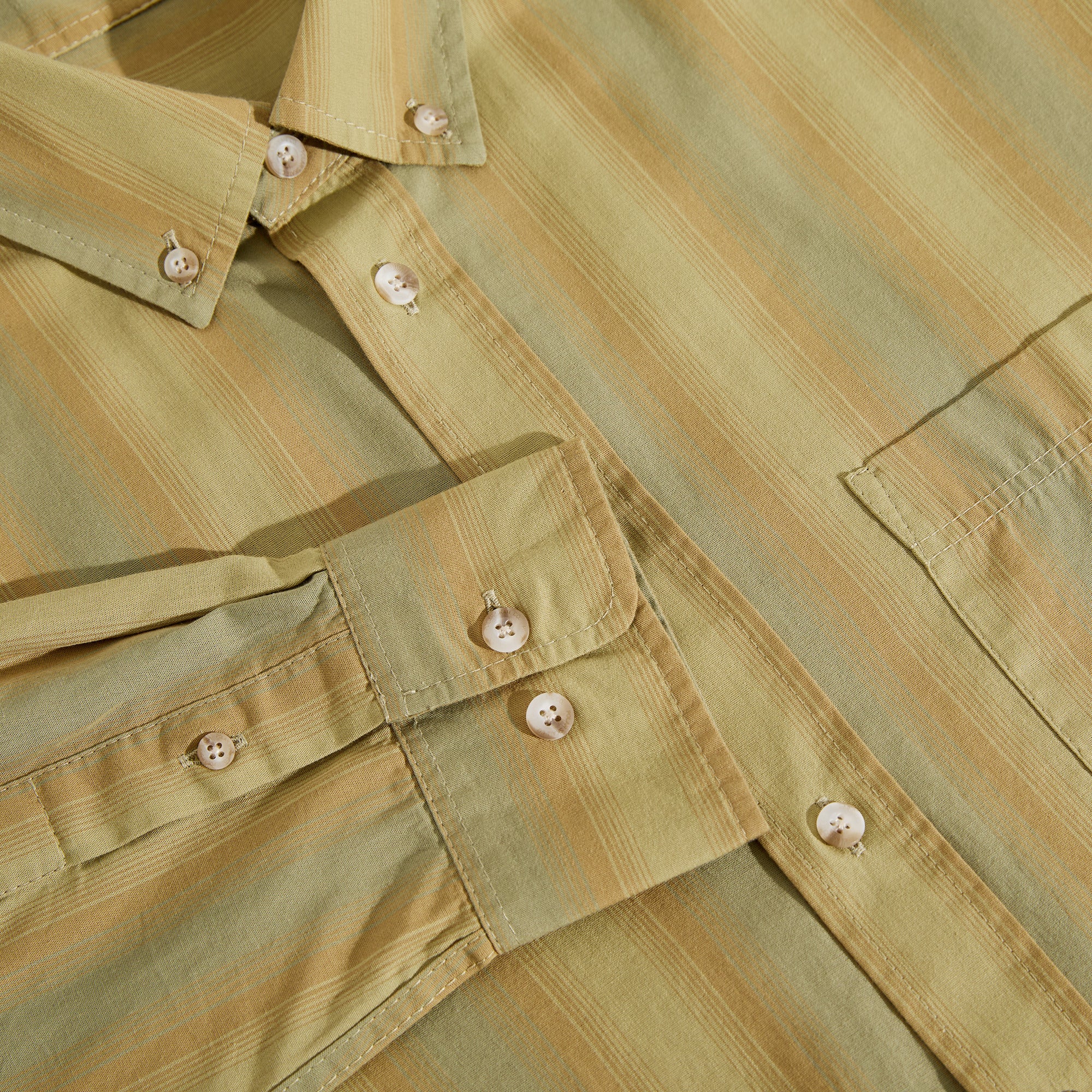 POLAR - Ben LS Shirt "Green Stripe”