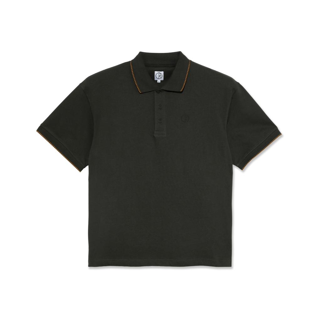 POLAR - Checkered Surf Polo Shirt "Dirty Black"