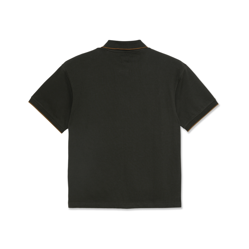 POLAR - Checkered Surf Polo Shirt "Dirty Black"