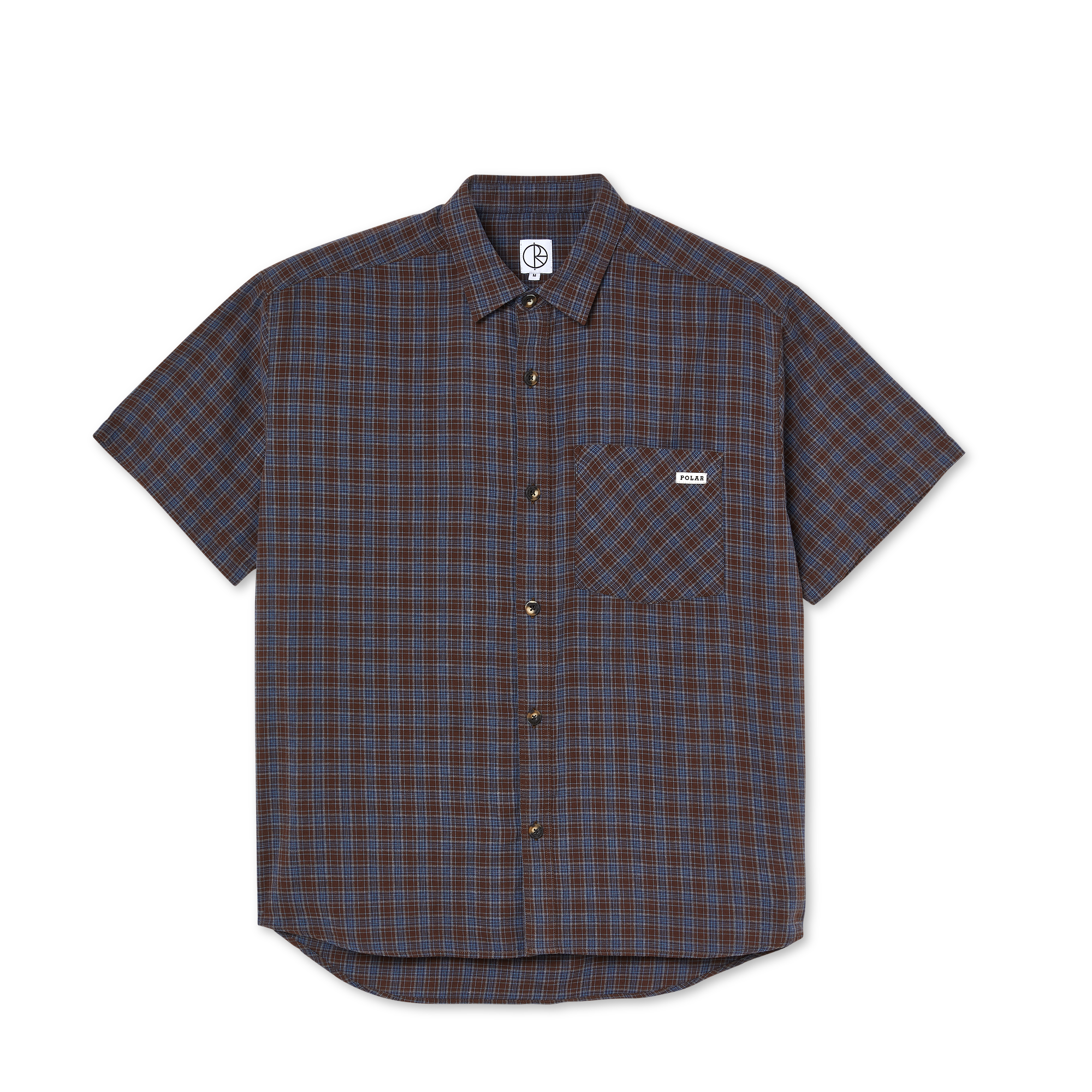 POLAR -Mitchell Poplin Shirt  "Brown / Blue"