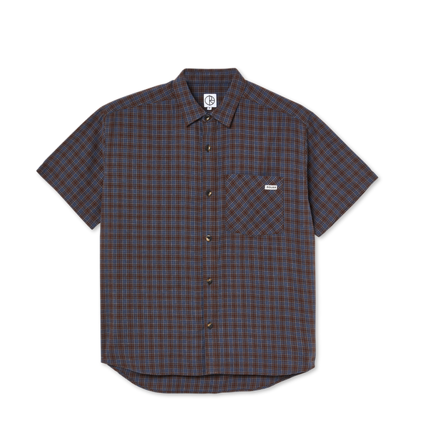 POLAR -Mitchell Poplin Shirt  "Brown / Blue"