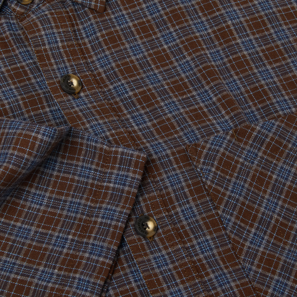 POLAR -Mitchell Poplin Shirt  "Brown / Blue"