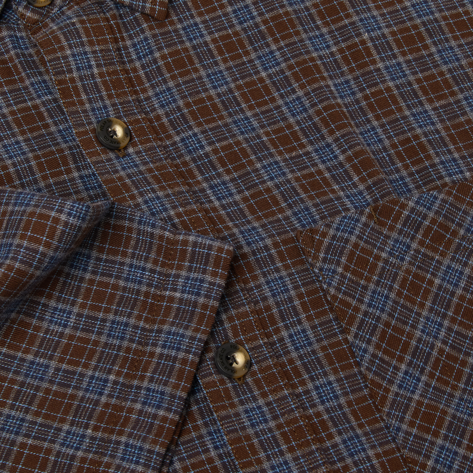 POLAR -Mitchell Poplin Shirt  "Brown / Blue"