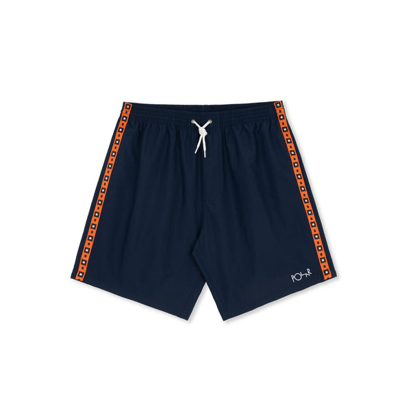 POLAR - Square Stripe Swim Shorts "Navy / Orange"