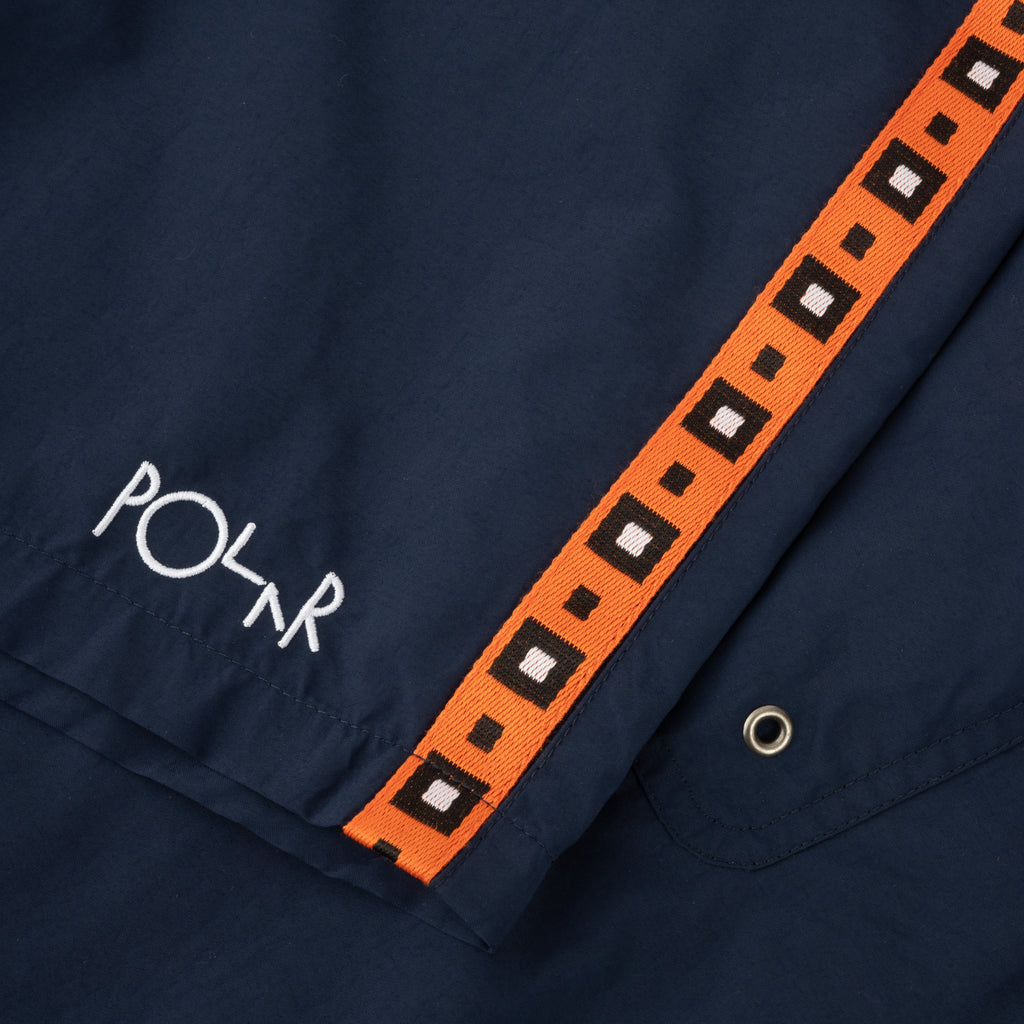 POLAR - Square Stripe Swim Shorts "Navy / Orange"