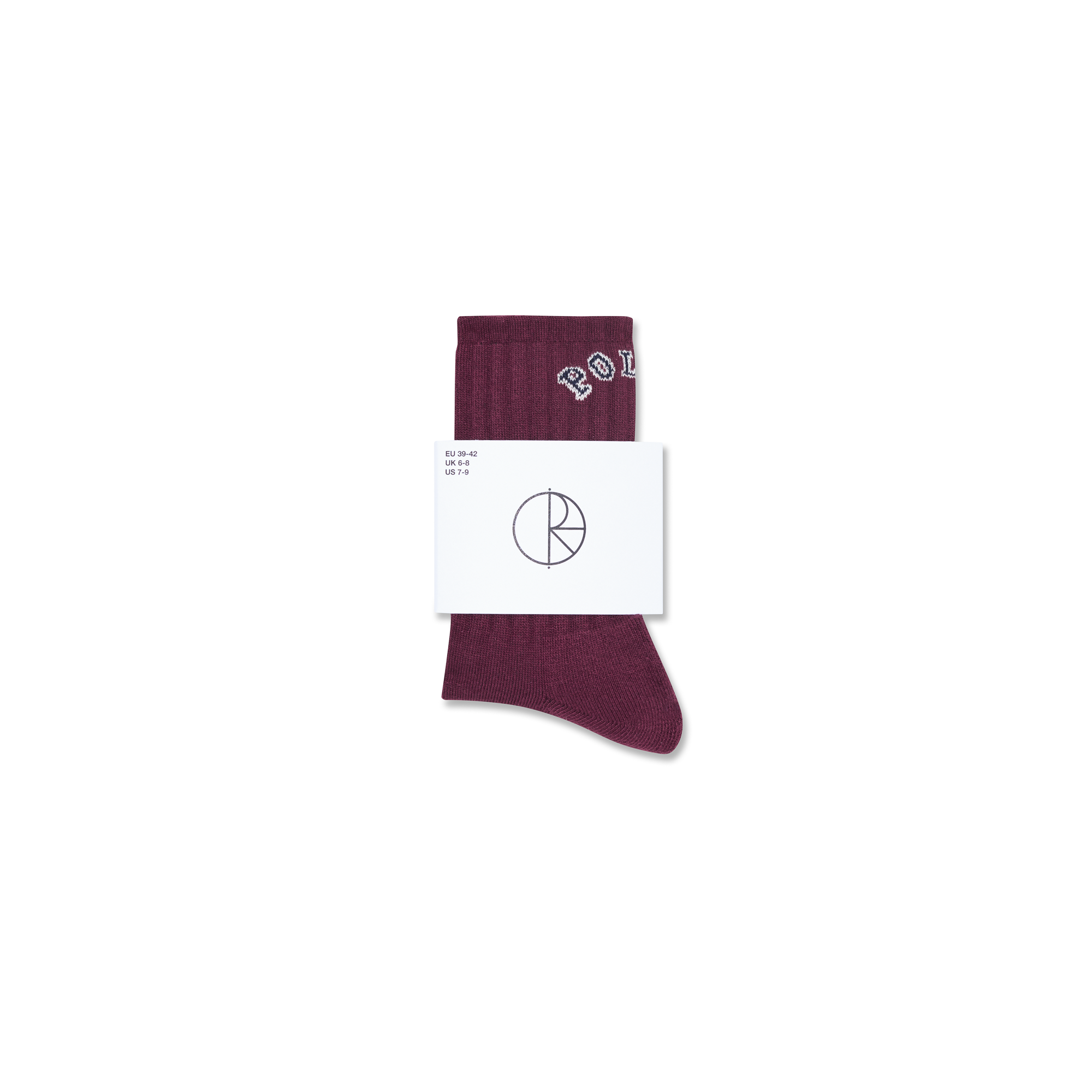 POLAR - Large Rib Socks | College Logo "Wine"