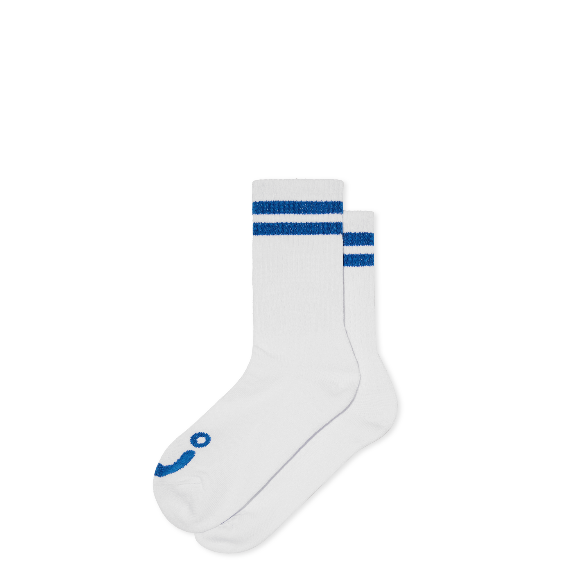 POLAR - Rib Socks | Happy Sad "White/Blue"