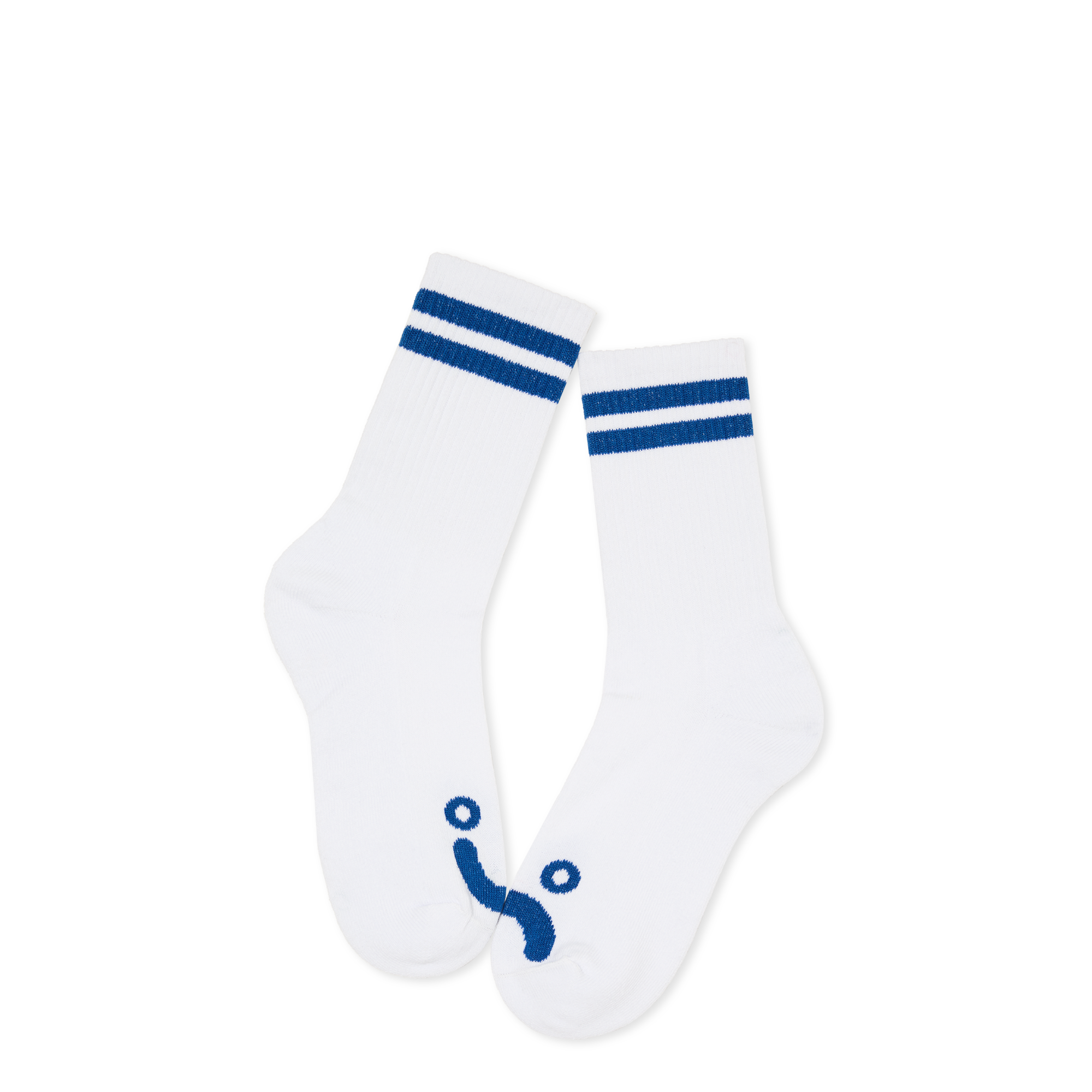 POLAR - Rib Socks | Happy Sad "White/Blue"