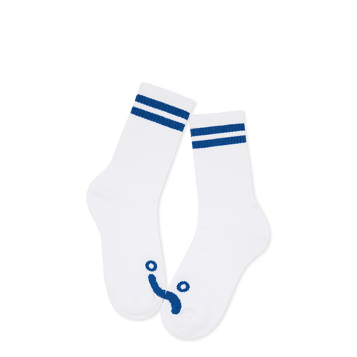 POLAR - Rib Socks | Happy Sad "White/Blue"