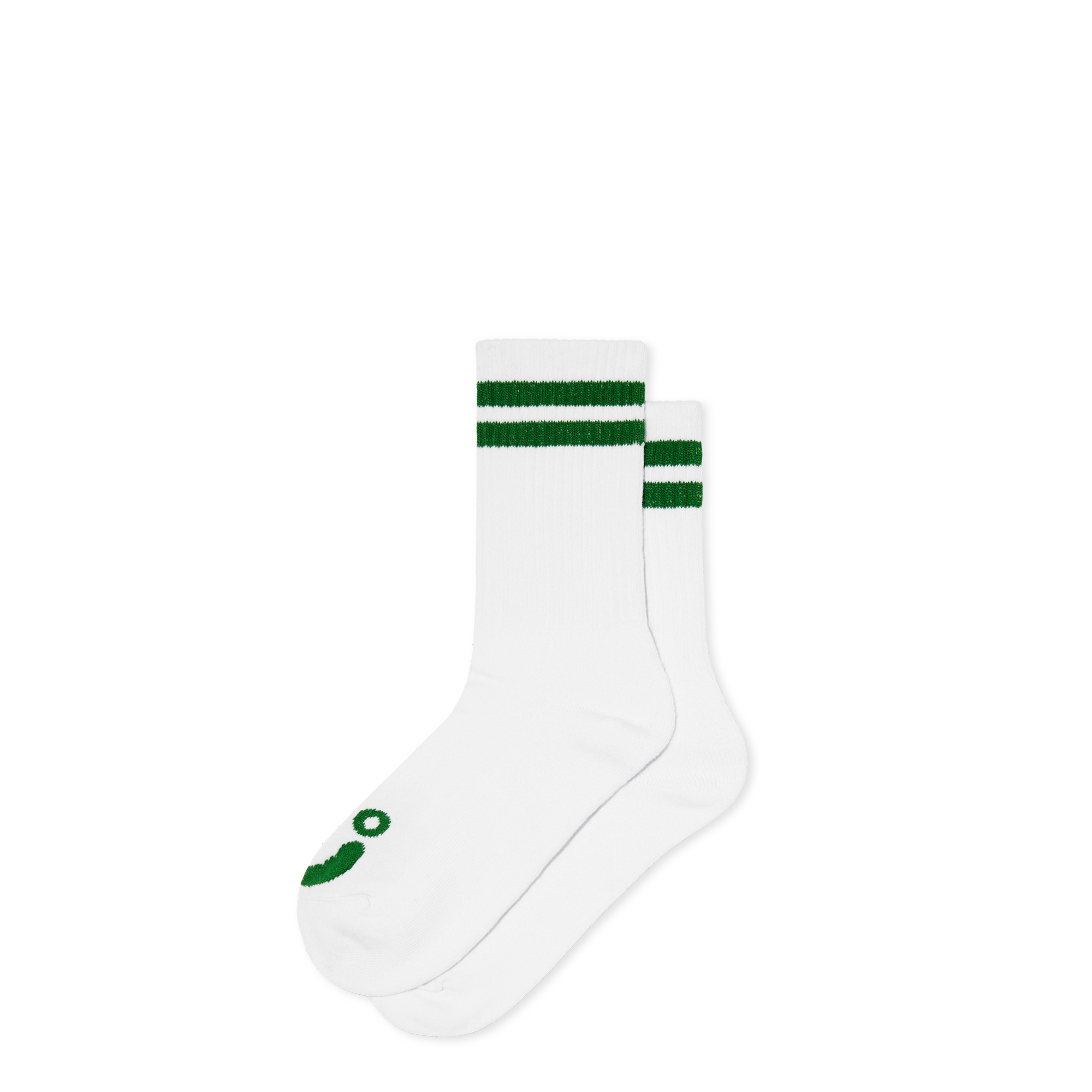 POLAR - Rib Socks | Happy Sad "White/Green"