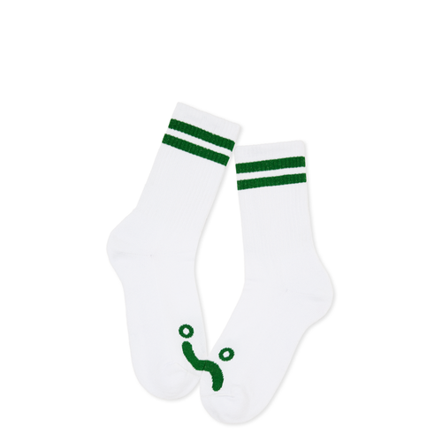 POLAR - Rib Socks | Happy Sad "White/Green"