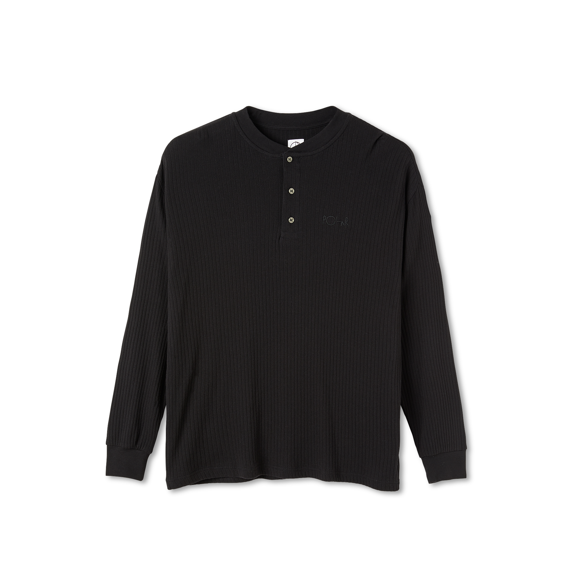 POLAR - Rib Henley Longsleeve "Black"