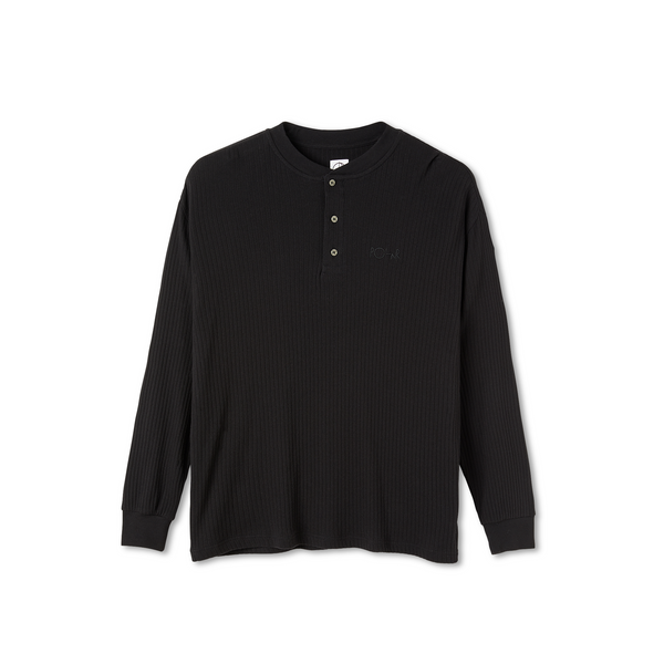 POLAR - Rib Henley Longsleeve "Black"
